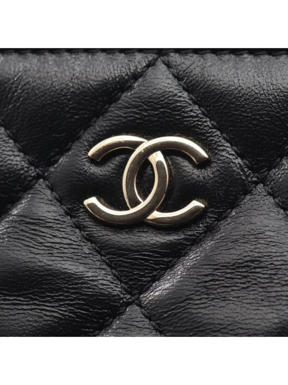 Chanel Shoulder Bag Quilted Vanity 2-Way Black Lambskin Chain - Picture 10 of 10